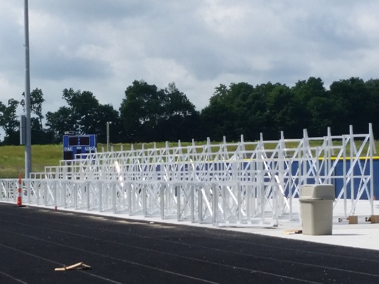 Bleacher installation has started.